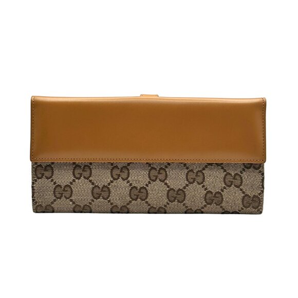 Unused Vintage Gucci Jackie Wallet - Gucci Monogram/Tan Leather - Picture 2 of 6